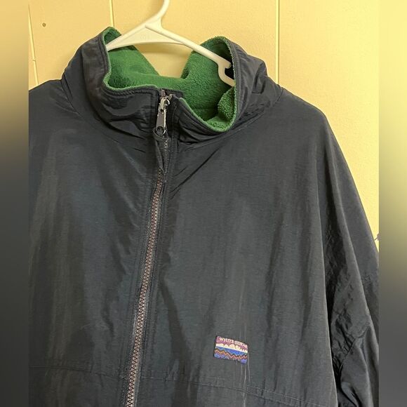 Vintage White Sierra Blue Windbreaker Bomber Fleece Jacket Sz 2XL XXL - Picture 2 of 9
